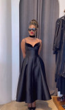 V-Neck Spaghetti Strap A-Line Maxi Dress