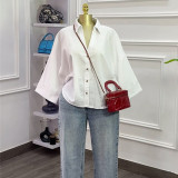 Lapel Minimalist Casual Shirt