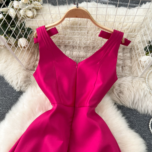 Sculpting V-Neck Midi Dress