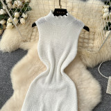 Sleeveless Knitted Fringe Bodycon Dress