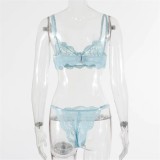 Lace Trimmed Camisole Lingerie Two-piece Set