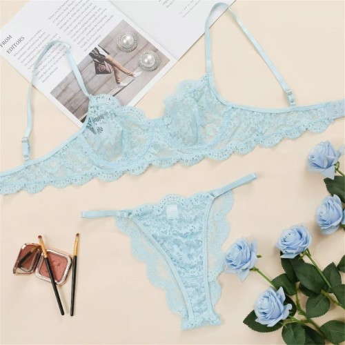 Lace Trimmed Camisole Lingerie Two-piece Set