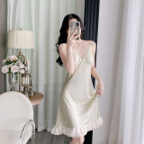 Sensual Two-Piece Camisole Robe Set with Built-in Padding