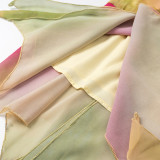 Ruffled Hem Embroidered Floral Spaghetti Strap Midi Dress