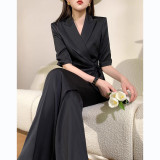 Black Urban Elegance - British-Inspired Professional Two-Piece Suit