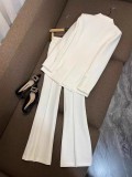 Professional Power Suit - Single-Button Blazer with Elegant Trumpet Pants