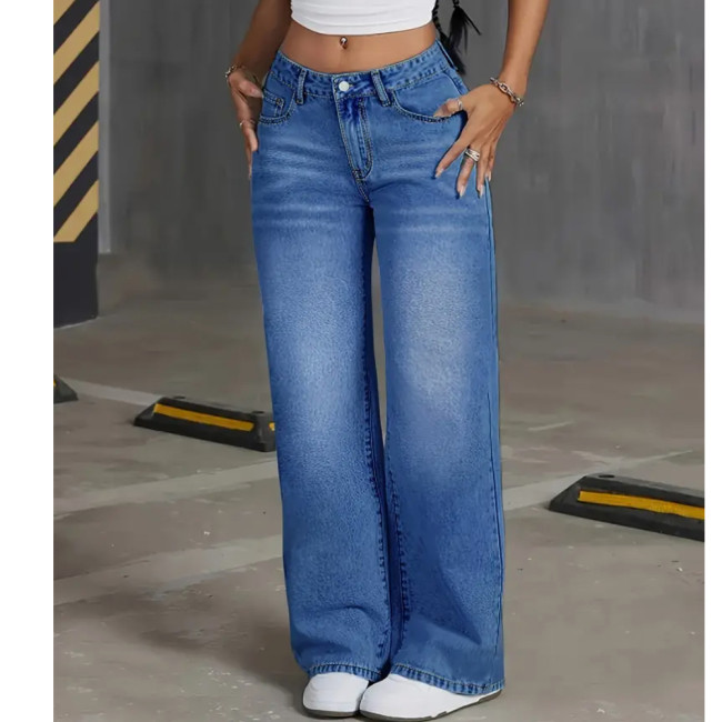 Vintage Washed Denim Jeans