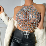 Signature Gem-Studded Halter Neck Camisole