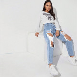 Distressed Denim Jeans