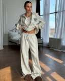 Embroidered Hoodie Two-Piece Lightweight Casual Set