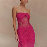 Sultry Cutout Ruched Strapless Maxi Dress