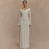 Luxurious V-Neck Bodycon Maxi Dress