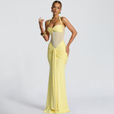 Sultry Open-Back Ruched Maxi Dress