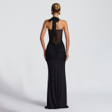 Sultry Open-Back Ruched Maxi Dress