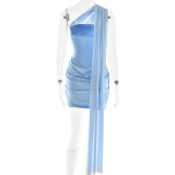 Pleated Strapless Bodycon Dress