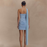 Pleated Strapless Bodycon Dress