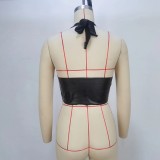 Seductive Halter Neck Tie-Up Clubwear Crop Top