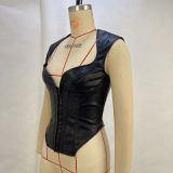 PU Leather Tube Top
