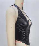 Seductive Halter Neck Tie-Up Clubwear Crop Top