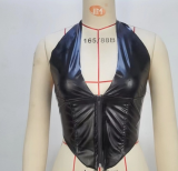 Seductive Halter Neck Tie-Up Clubwear Crop Top