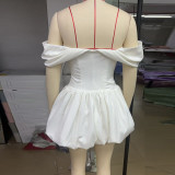 V-Neck Fishbone Crop Dress