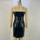 Metallic One-Shoulder Bodycon Dress