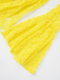 IHOOV Lace Ruffle Mini Dress