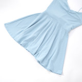 Solid Color Spaghetti Strap Mini Dress