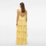 Romantic Pink Backless Spaghetti Strap Dress