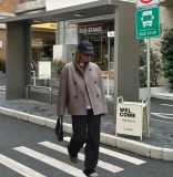 Short Double-Breasted Wool Coat