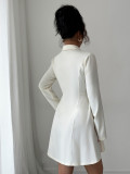Vintage-Inspired Button Accent Mini Dress