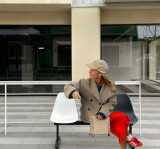 Short Double-Breasted Wool Coat