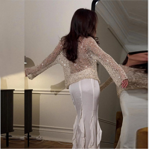 Loose Sequin Knit Top