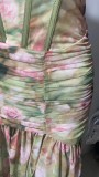 Tropical Floral Slit Maxi Dress