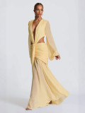 IHOOV Ethereal Chic Chiffon Cutout Maxi Dress