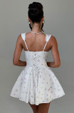 Charm Lace Splice Backless Mini Dress