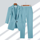 IHOOV Professional Chic 9/4 Sleeve Blazer Suit Set