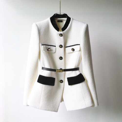 Chic Petite Slim-Fit Elegant Shoulder Design Lapel Trench Coat