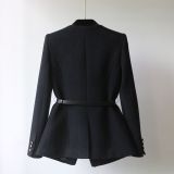 Chic Petite Slim-Fit Elegant Shoulder Design Lapel Trench Coat