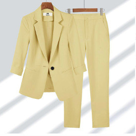 IHOOV Professional Chic 9/4 Sleeve Blazer Suit Set