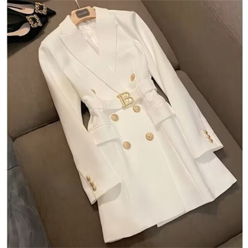 British Vintage Chic Single-Breasted Blazer Jacket for Women