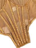 IHOOV Glamorous Mesh Rhinestone Corset Tank