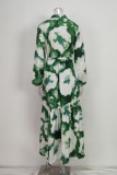 Vintage Floral Lantern Sleeve Maxi Dress