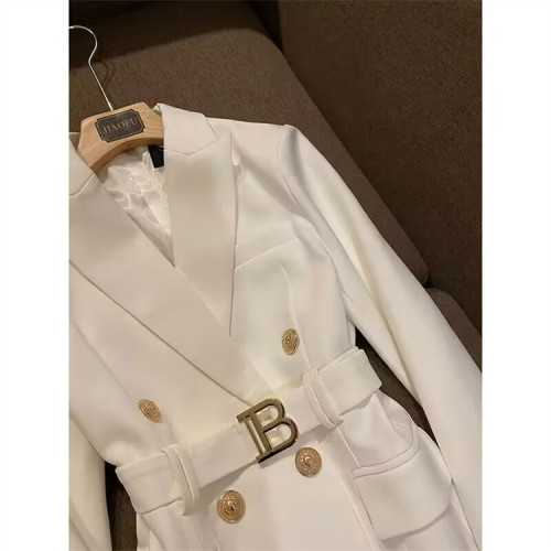 British Vintage Chic Single-Breasted Blazer Jacket for Women