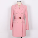 British Vintage Chic Single-Breasted Blazer Jacket for Women