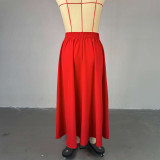 Sexy Lace-Up Straps Top & High-Waist Skirt Two Piece Set