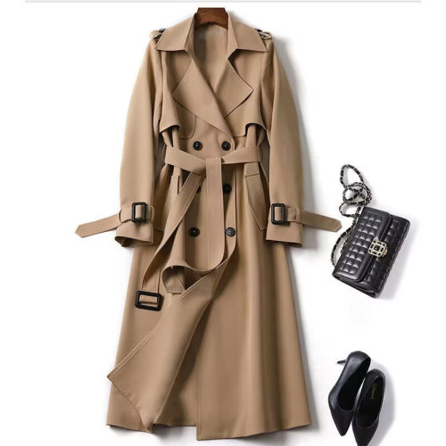 Knee-Length British Trench Coat