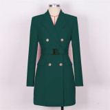British Vintage Chic Single-Breasted Blazer Jacket for Women