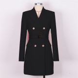 British Vintage Chic Single-Breasted Blazer Jacket for Women