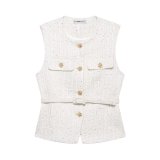 ihoov Pearl-Embellished Textured Belted Vest